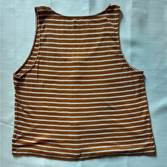 American Eagle Outfitters Burnt Orange and White Striped Tank Top Size XL - Picture 2 of 5